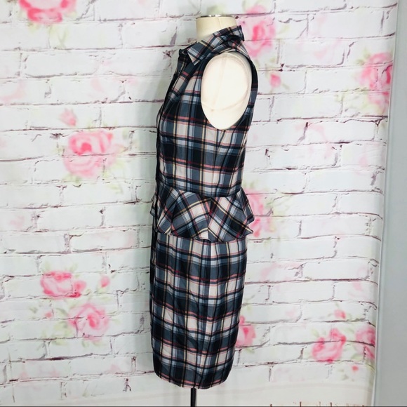 Ali & Jay Sleeveless Plaid Button Down Dress With Peplum Detail, Size M - Picture 8 of 12